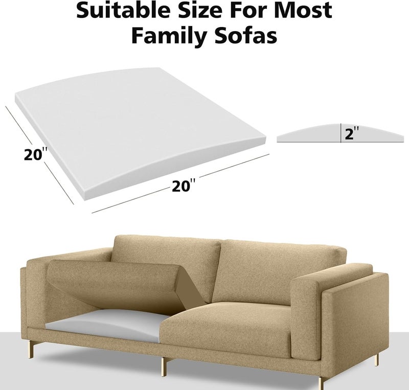 RA RUNNING ALIEN Couch Cushions Support for Sagging Seat 20"X 20"Insert pads Supports Board Sofa Furniture seat Cushion Under Sag Repair, Curved High Density Foam Replacement for Sectional Loveseat Chair Gray Set of 1 - Image 2